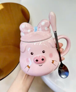 Cốc sứ heo hồng dễ thương